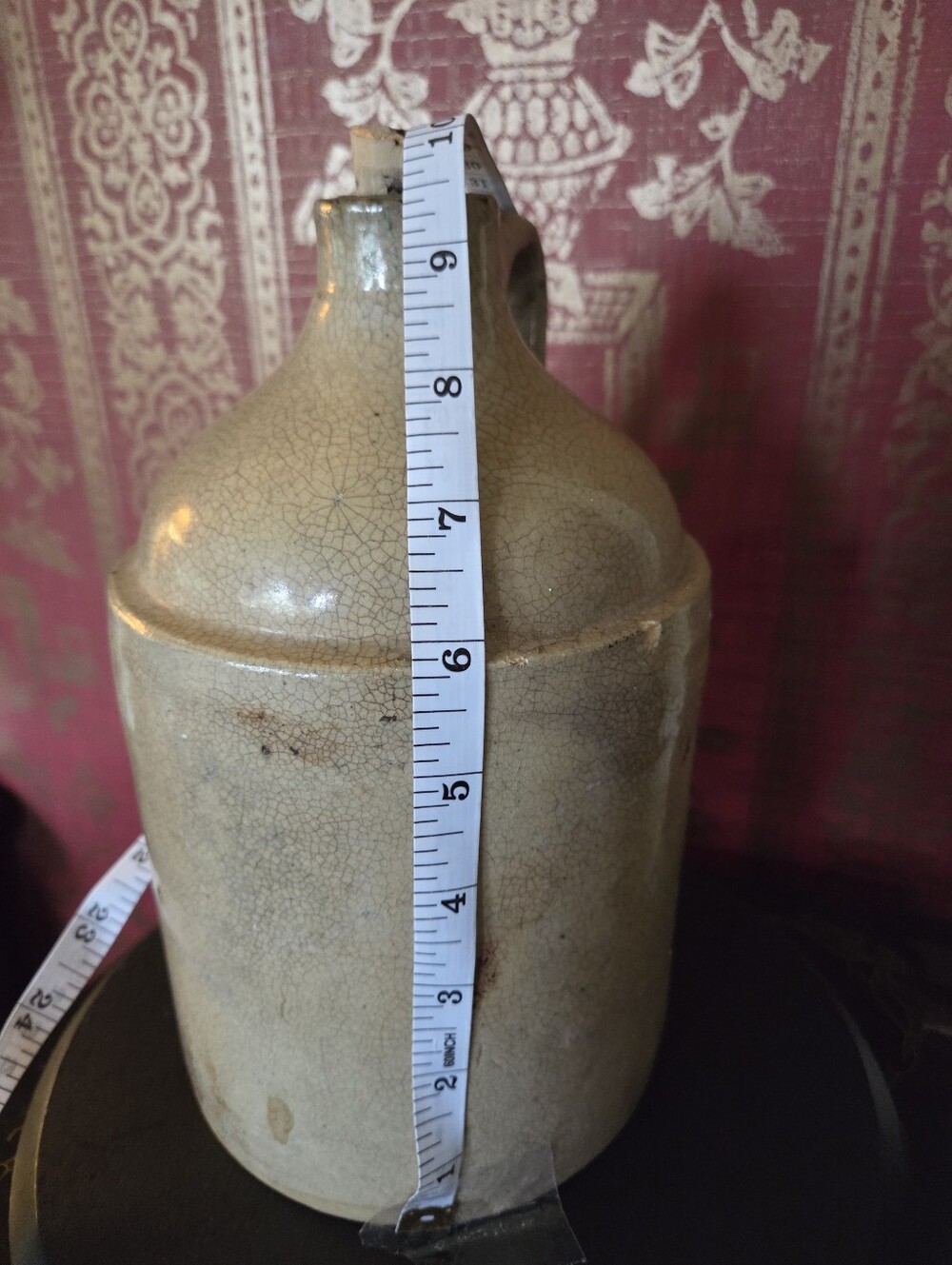 Antique Primitive Stoneware Jug Salt Crackled Glazed - Picture 14 of 14